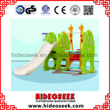 Daycare Center Indoor Plastic Slide for Toddler with Basket Hoop